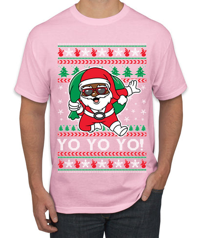 Yo Yo Yo Black Santa, Christmas Gifts, Funny Xmas Gift Idea, Ugly Christmas  Men's T-Shirt