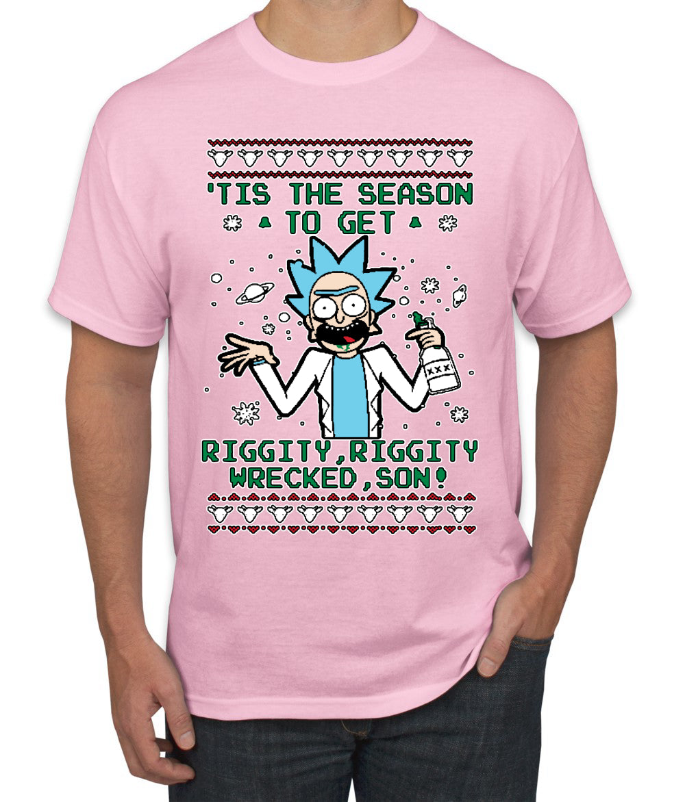 Tis The Season To Get Riggity, Riggity Wrecked, Son! Anime, Christmas Gifts, Funny Xmas Gift Idea, Ugly Christmas Sweater Men's T-Shirt