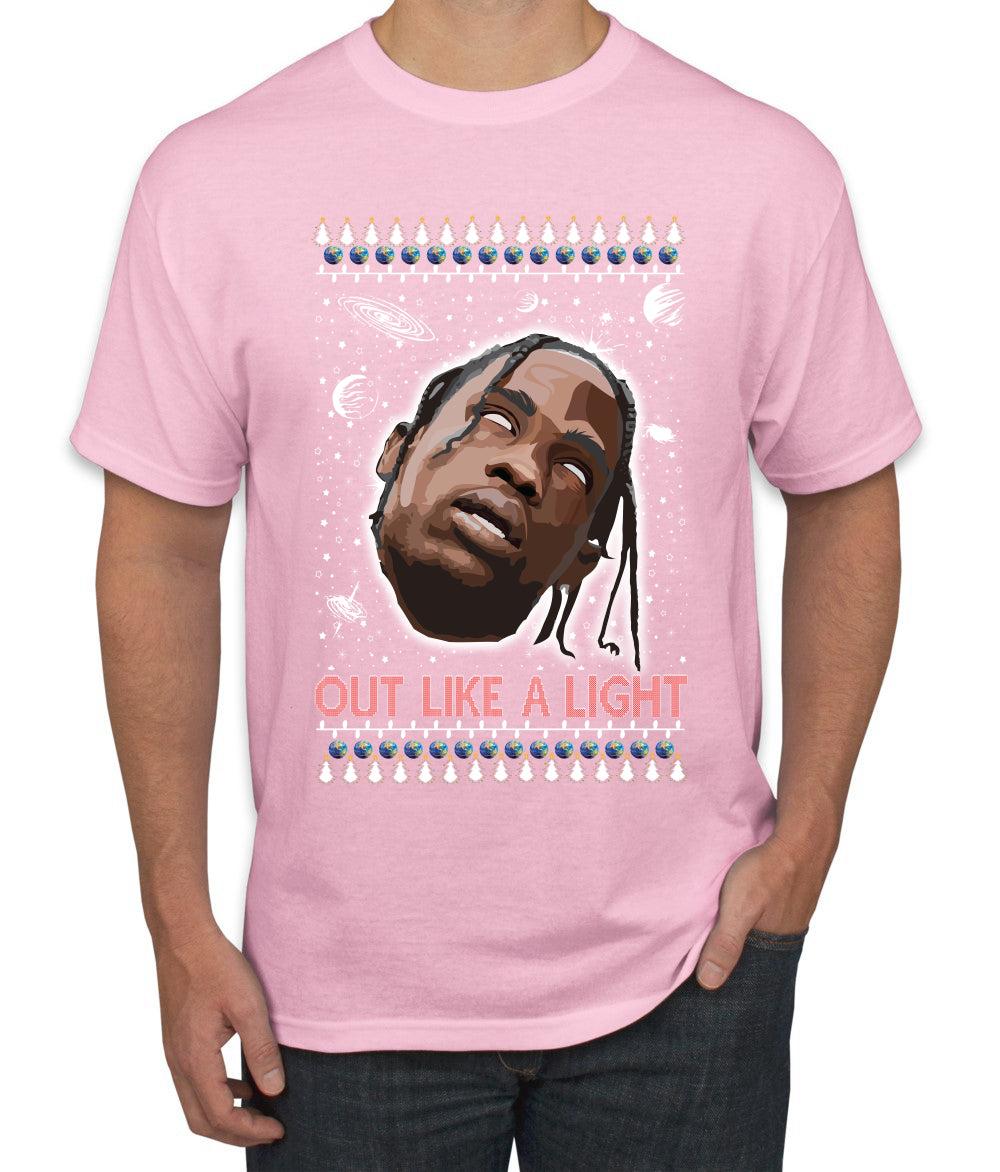 Out Like a Light, Christmas Gifts, Funny Xmas Gift Idea, Ugly Christmas Sweater Men's T-Shirt