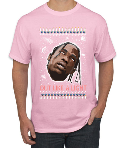 Out Like a Light, Christmas Gifts, Funny Xmas Gift Idea, Ugly Christmas Sweater Men's T-Shirt