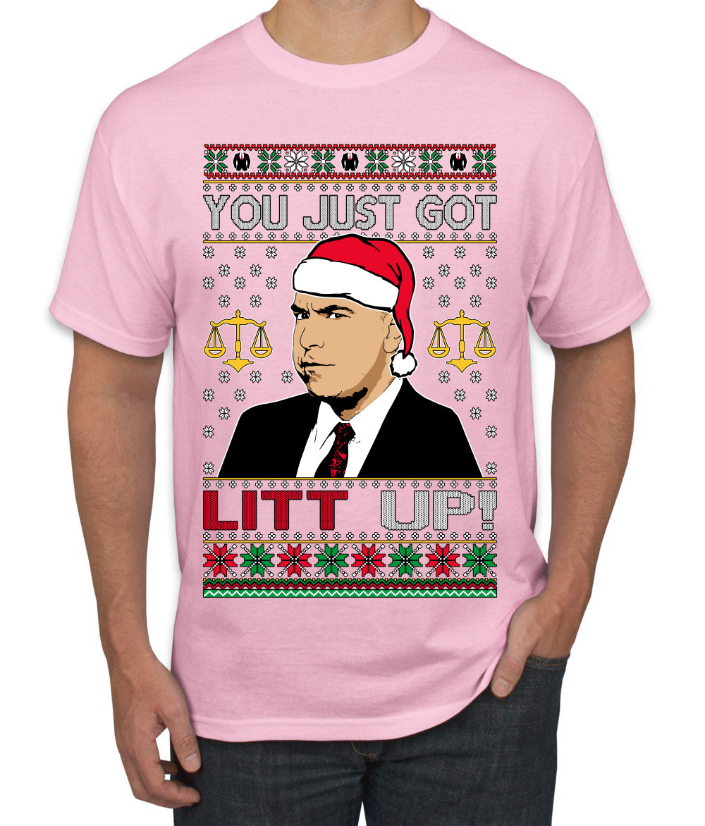 Just Got Litt Up Louis, TV Series, Christmas Gifts, Funny Xmas Gift Idea, Ugly Christmas Sweater Men's T-Shirt