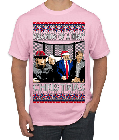 Dreaming Of A Right Christmas, Trump 2024 ,  Christmas Gifts, Funny Xmas Gift Idea, Ugly Christmas Sweater Men's T-Shirt