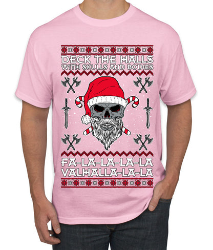 Valhalla Deck The Halls With Skulls & Bodies Movie Xmas Shirt, Christmas Gifts, Funny Xmas Gift Idea, Ugly Christmas Sweater Men's T-Shirt