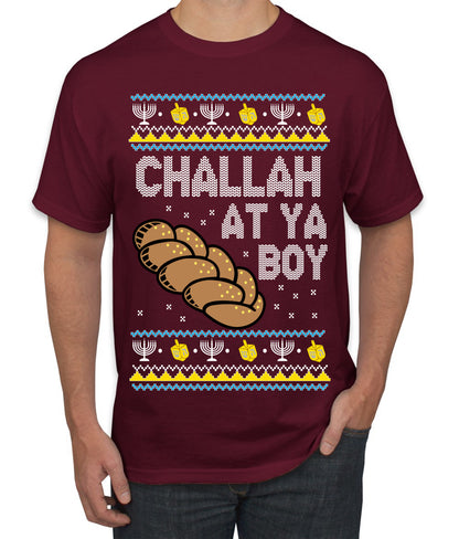 Challah At Ya Boy, Hanukkah Christmas Gifts, Funny Xmas Gift Idea, Ugly Christmas  Men's T-Shirt