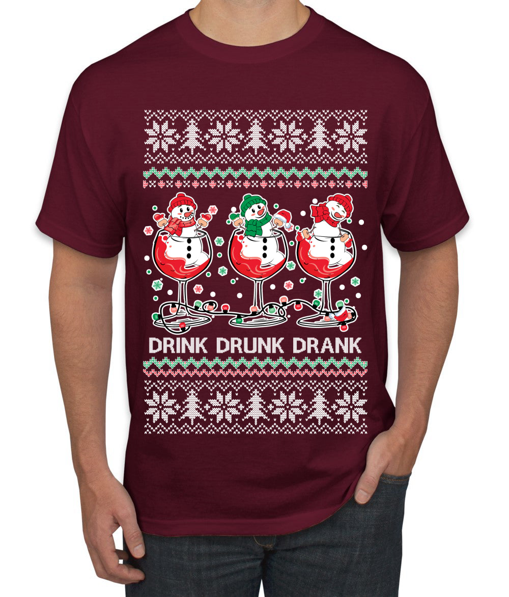 Holiday Spirits Drink Drank Drunk Snowmen, Christmas Gifts, Funny Xmas Gift Idea, Ugly Christmas  Men's T-Shirt