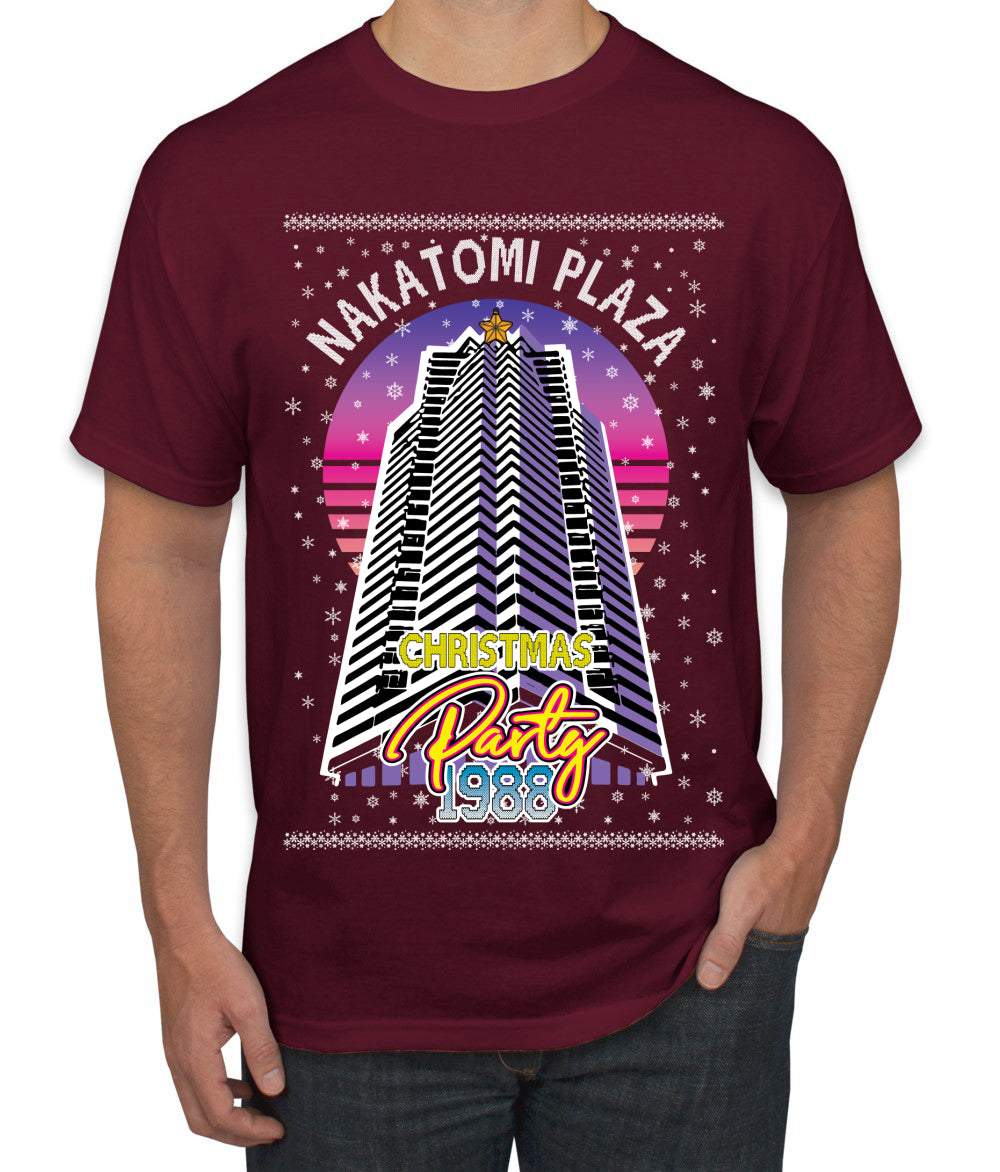 Retro Nakatomi Plaza 1988 Holiday Party, Xmas Movie, Christmas Gifts, Funny Xmas Gift Idea, Ugly Christmas  Men's T-Shirt
