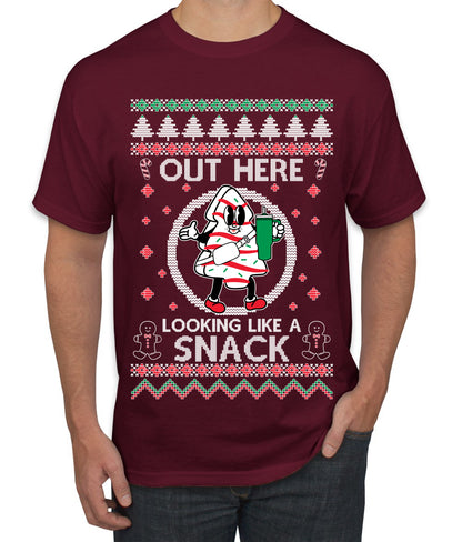 Out Here Looking Like A Snack Cookie, Funny Christmas, Christmas Gifts, Funny Xmas Gift Idea, Ugly Christmas  Men's T-Shirt