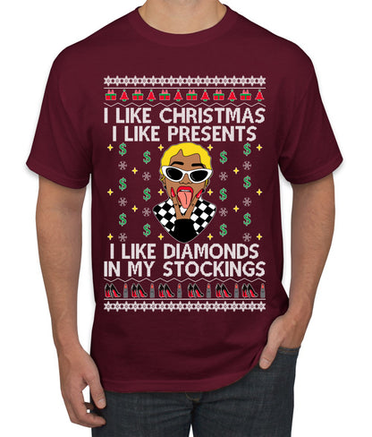 I Like Christmas, I like Presents Cardi, Christmas Gifts, Funny Xmas Gift Idea, Ugly Christmas Sweater Men's T-Shirt