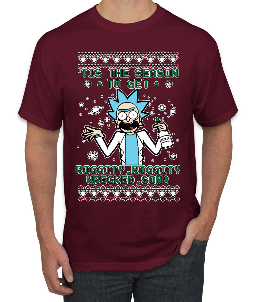 Tis The Season To Get Riggity, Riggity Wrecked, Son! Anime, Christmas Gifts, Funny Xmas Gift Idea, Ugly Christmas Sweater Men's T-Shirt