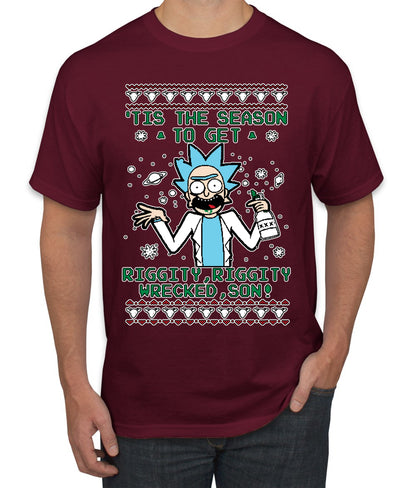 Tis The Season To Get Riggity, Riggity Wrecked, Son! Anime, Christmas Gifts, Funny Xmas Gift Idea, Ugly Christmas Sweater Men's T-Shirt