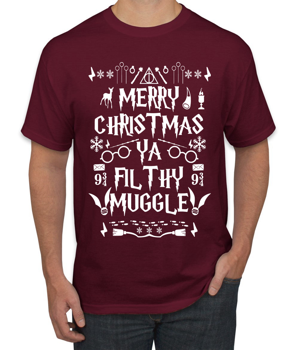 Merry Christmas You Filthy Muggle, Christmas Gifts, Funny Xmas Gift Idea, Ugly Christmas Sweater Men's T-Shirt