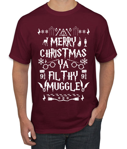 Merry Christmas You Filthy Muggle, Christmas Gifts, Funny Xmas Gift Idea, Ugly Christmas Sweater Men's T-Shirt