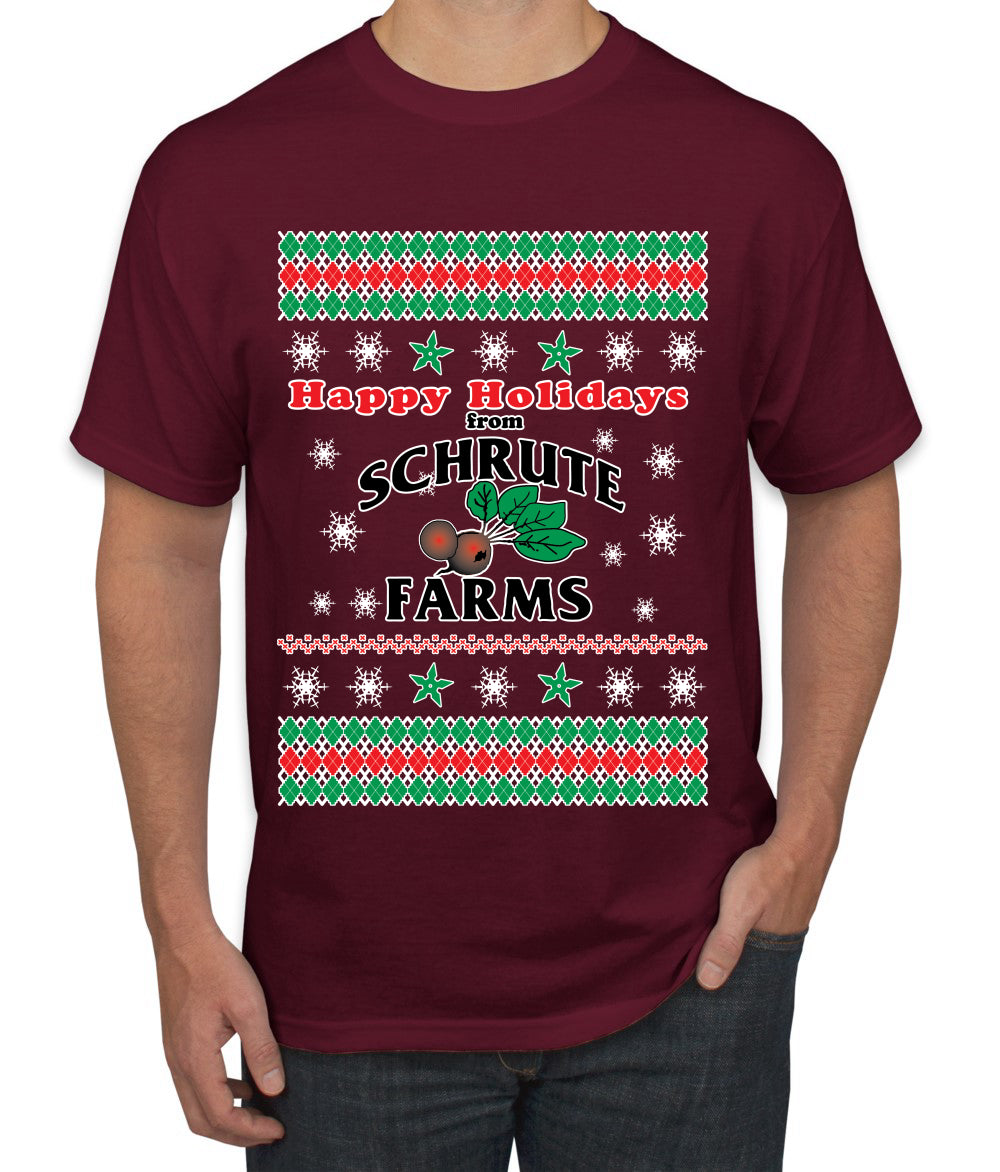 Happy Holidays from Schrute Farms Christmas, Christmas Gifts, Funny Xmas Gift Idea, Ugly Christmas Sweater Men's T-Shirt