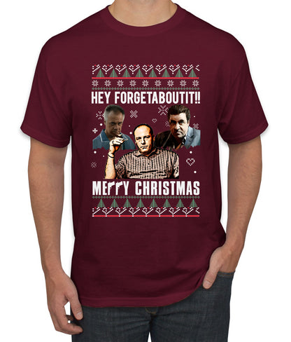 Hey Forgetabout Mery Christmas, Christmas Gifts, Funny Xmas Gift Idea, Ugly Christmas Sweater Men's T-Shirt