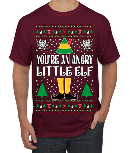 You're An Angry Little Elf Christmas Movie Quote, Christmas Gifts, Funny Xmas Gift Idea, Ugly Christmas Sweater Men's T-Shirt