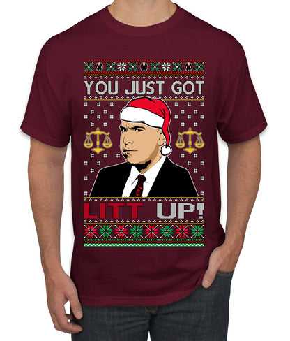 Just Got Litt Up Louis, TV Series, Christmas Gifts, Funny Xmas Gift Idea, Ugly Christmas Sweater Men's T-Shirt