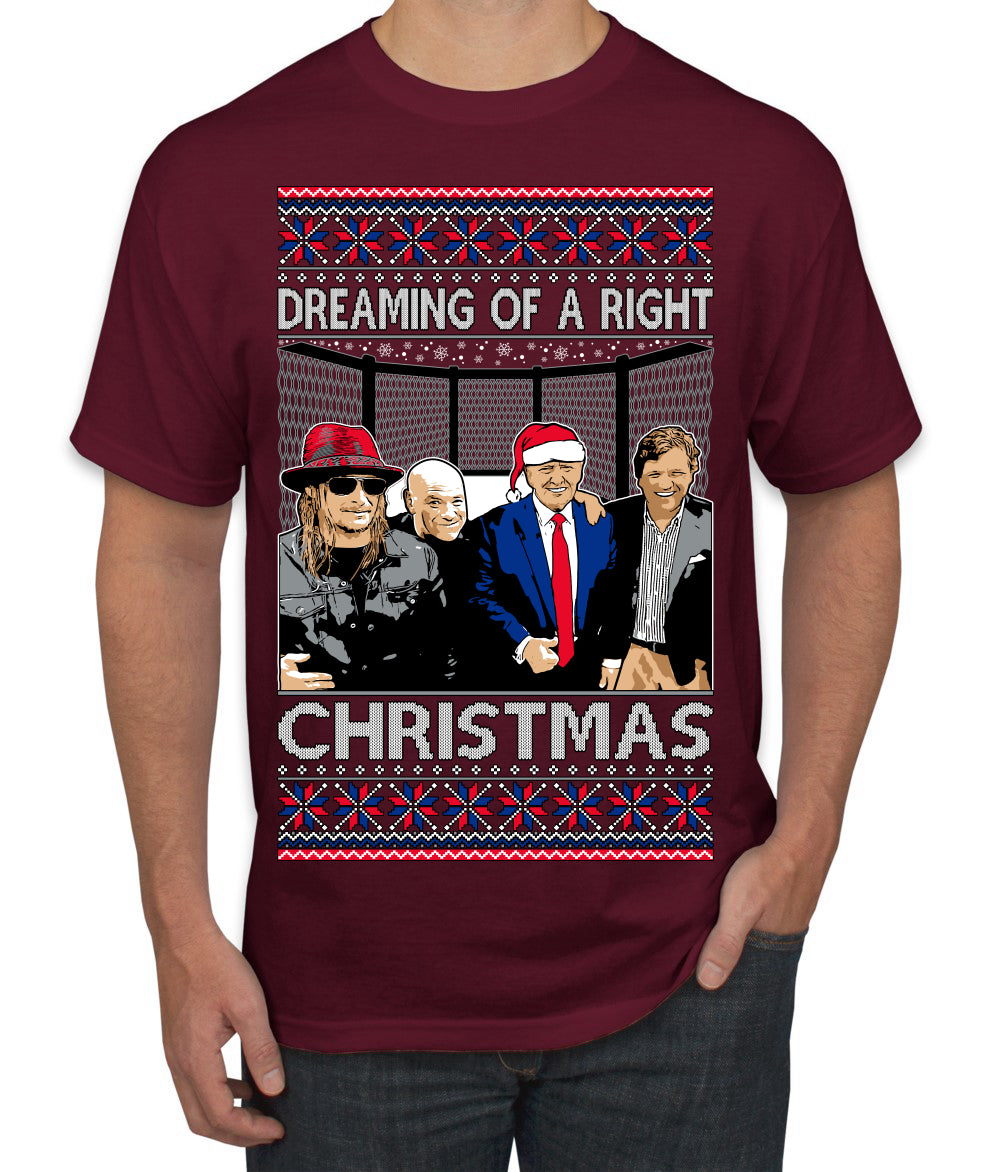 Dreaming Of A Right Christmas, Trump 2024 ,  Christmas Gifts, Funny Xmas Gift Idea, Ugly Christmas Sweater Men's T-Shirt