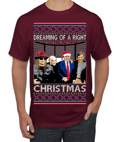 Dreaming Of A Right Christmas, Trump 2024 ,  Christmas Gifts, Funny Xmas Gift Idea, Ugly Christmas Sweater Men's T-Shirt