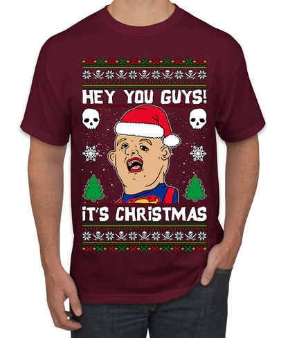 Hey You Guys! It's Sloth Never Say Die, Christmas Gifts, Funny Xmas Gift Idea, Ugly Christmas Sweater Men's T-Shirt