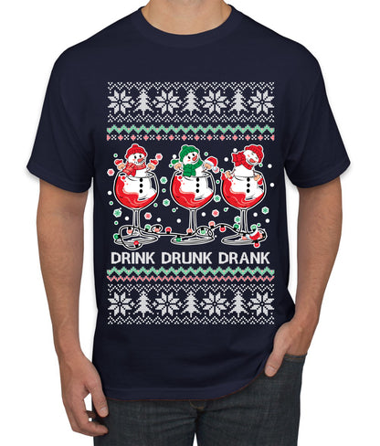 Holiday Spirits Drink Drank Drunk Snowmen, Christmas Gifts, Funny Xmas Gift Idea, Ugly Christmas  Men's T-Shirt