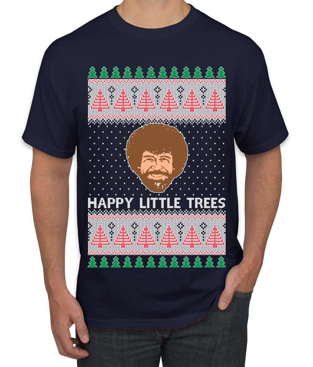 Bob Happy Little Trees Ross Painter, Christmas Gifts, Funny Xmas Gift Idea, Ugly Christmas  Men's T-Shirt