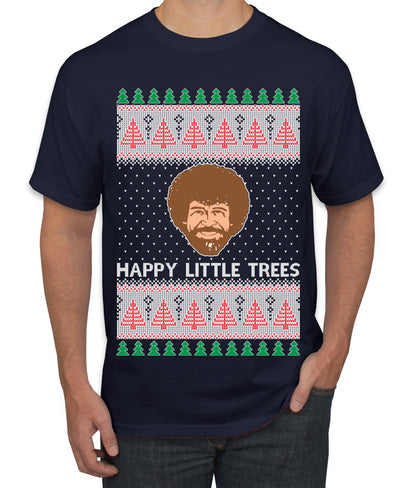 Bob Happy Little Trees Ross Painter, Christmas Gifts, Funny Xmas Gift Idea, Ugly Christmas  Men's T-Shirt