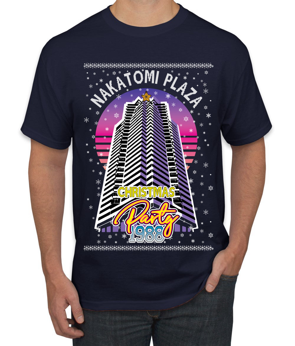 Retro Nakatomi Plaza 1988 Holiday Party, Xmas Movie, Christmas Gifts, Funny Xmas Gift Idea, Ugly Christmas  Men's T-Shirt