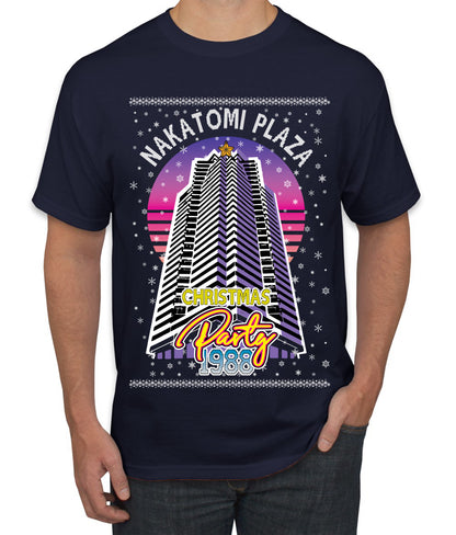 Retro Nakatomi Plaza 1988 Holiday Party, Xmas Movie, Christmas Gifts, Funny Xmas Gift Idea, Ugly Christmas  Men's T-Shirt