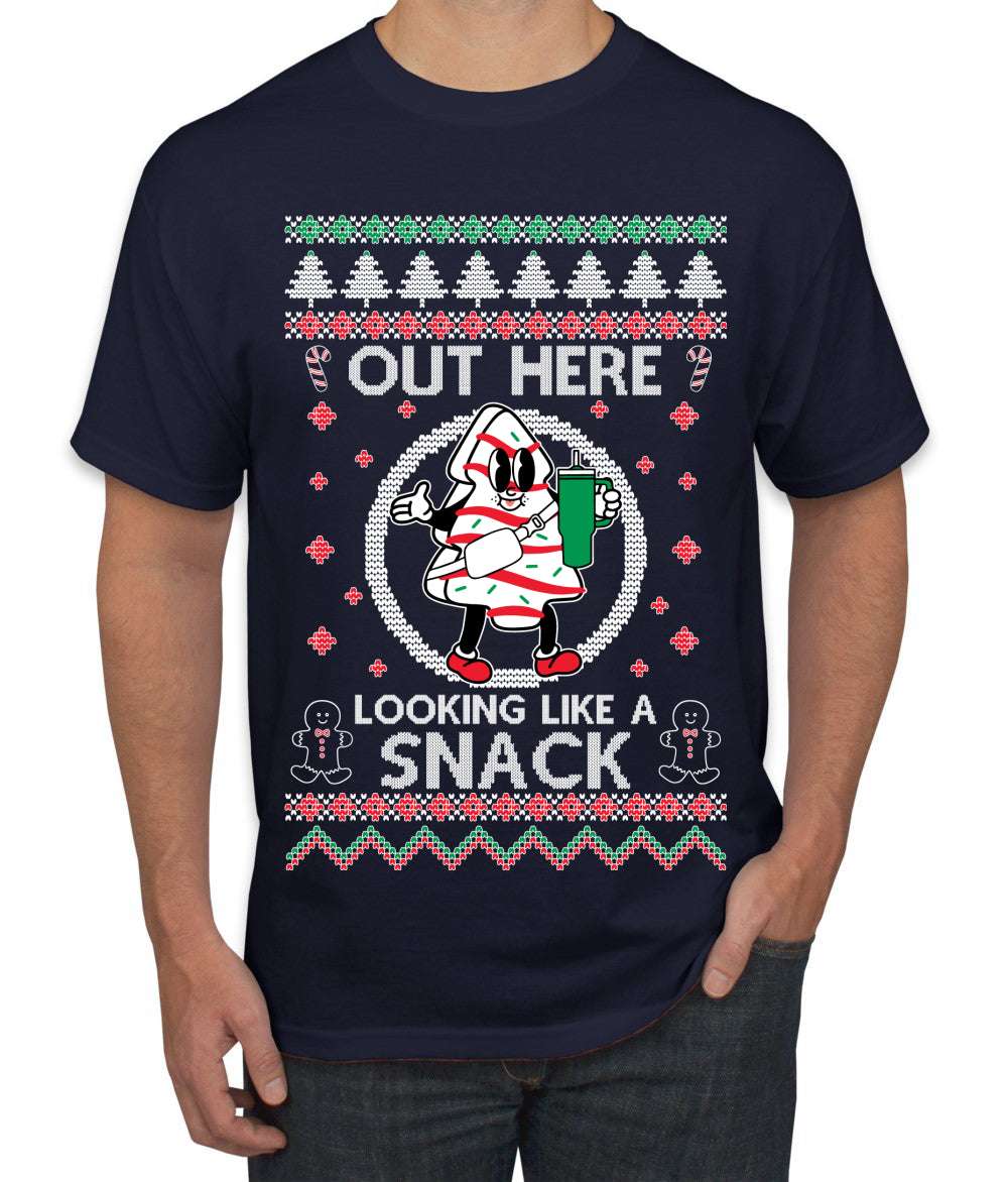 Out Here Looking Like A Snack Cookie, Funny Christmas, Christmas Gifts, Funny Xmas Gift Idea, Ugly Christmas  Men's T-Shirt