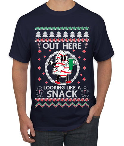 Out Here Looking Like A Snack Cookie, Funny Christmas, Christmas Gifts, Funny Xmas Gift Idea, Ugly Christmas  Men's T-Shirt