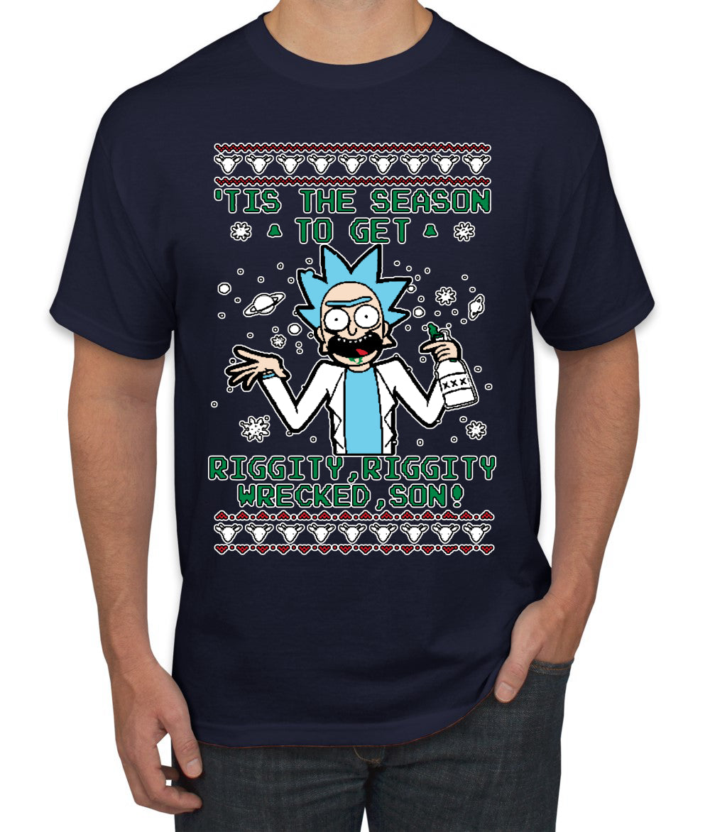 Tis The Season To Get Riggity, Riggity Wrecked, Son! Anime, Christmas Gifts, Funny Xmas Gift Idea, Ugly Christmas Sweater Men's T-Shirt