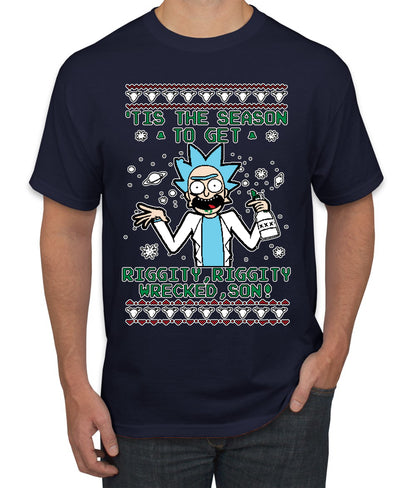 Tis The Season To Get Riggity, Riggity Wrecked, Son! Anime, Christmas Gifts, Funny Xmas Gift Idea, Ugly Christmas Sweater Men's T-Shirt