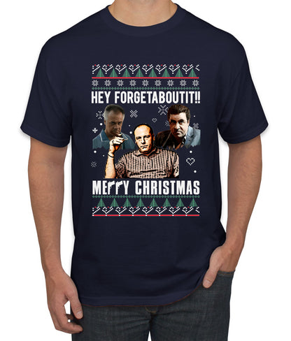 Hey Forgetabout Mery Christmas, Christmas Gifts, Funny Xmas Gift Idea, Ugly Christmas Sweater Men's T-Shirt