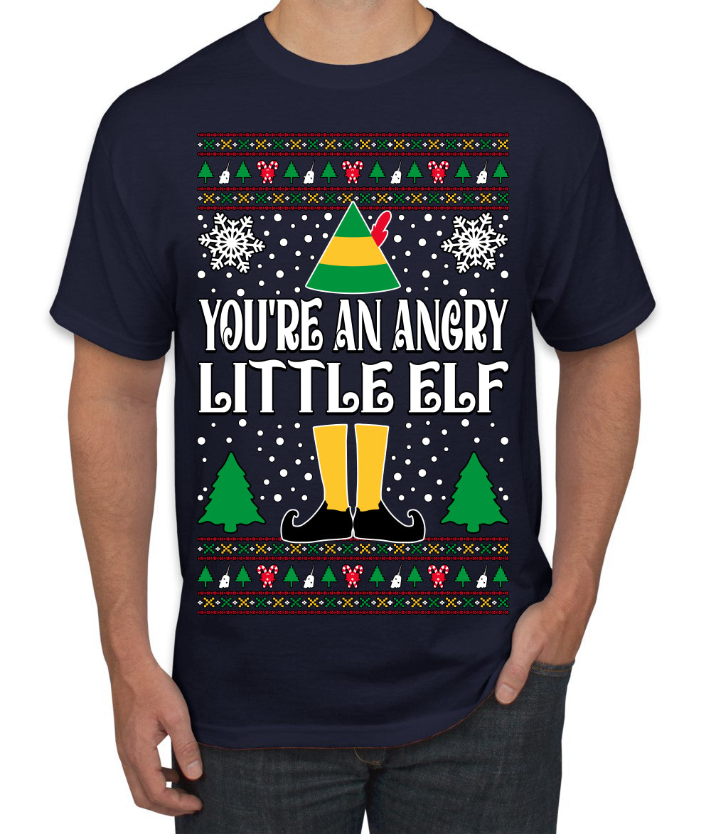 You're An Angry Little Elf Christmas Movie Quote, Christmas Gifts, Funny Xmas Gift Idea, Ugly Christmas Sweater Men's T-Shirt