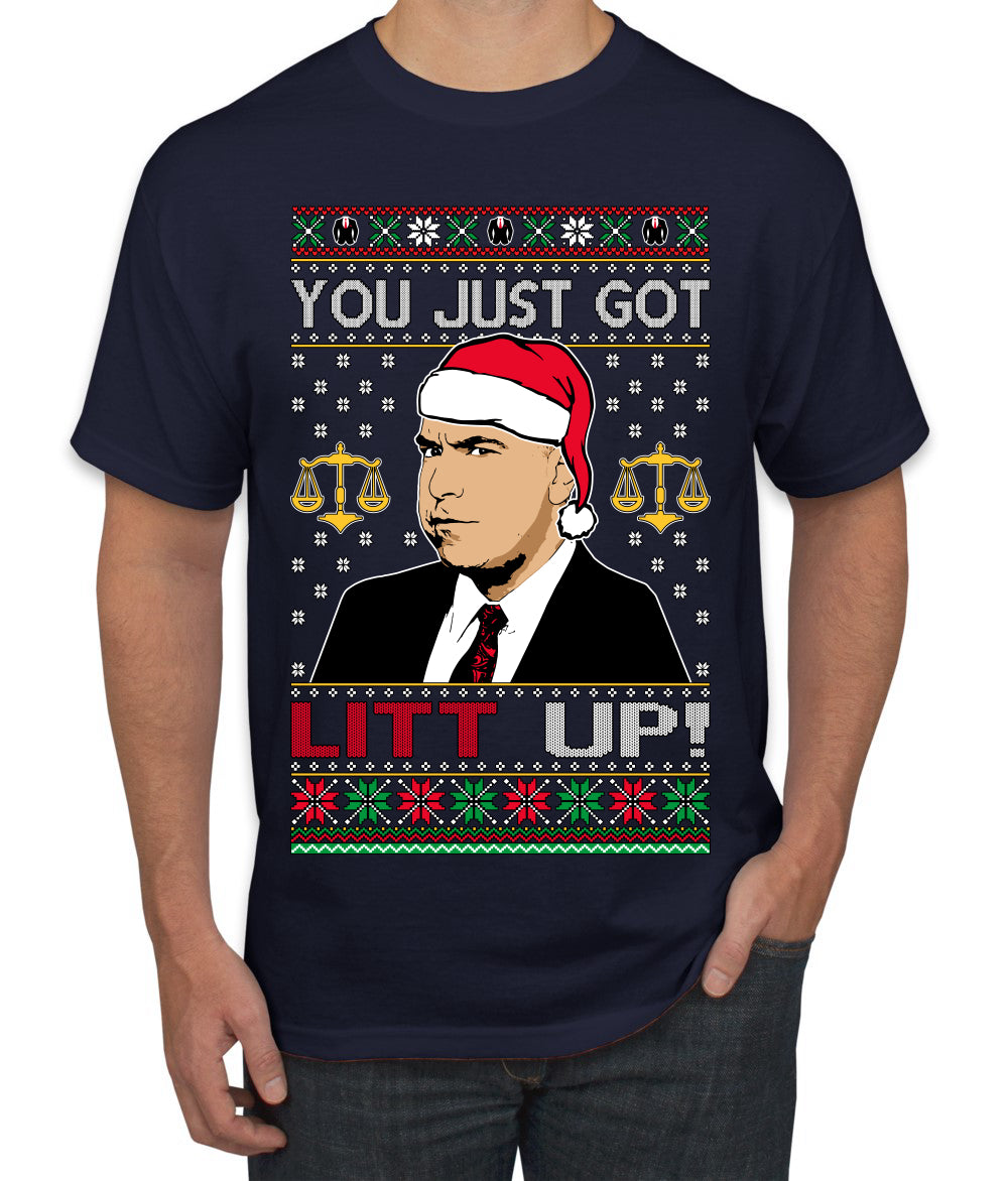 Just Got Litt Up Louis, TV Series, Christmas Gifts, Funny Xmas Gift Idea, Ugly Christmas Sweater Men's T-Shirt