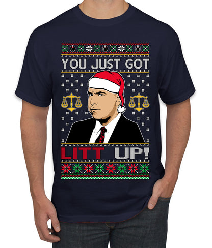Just Got Litt Up Louis, TV Series, Christmas Gifts, Funny Xmas Gift Idea, Ugly Christmas Sweater Men's T-Shirt
