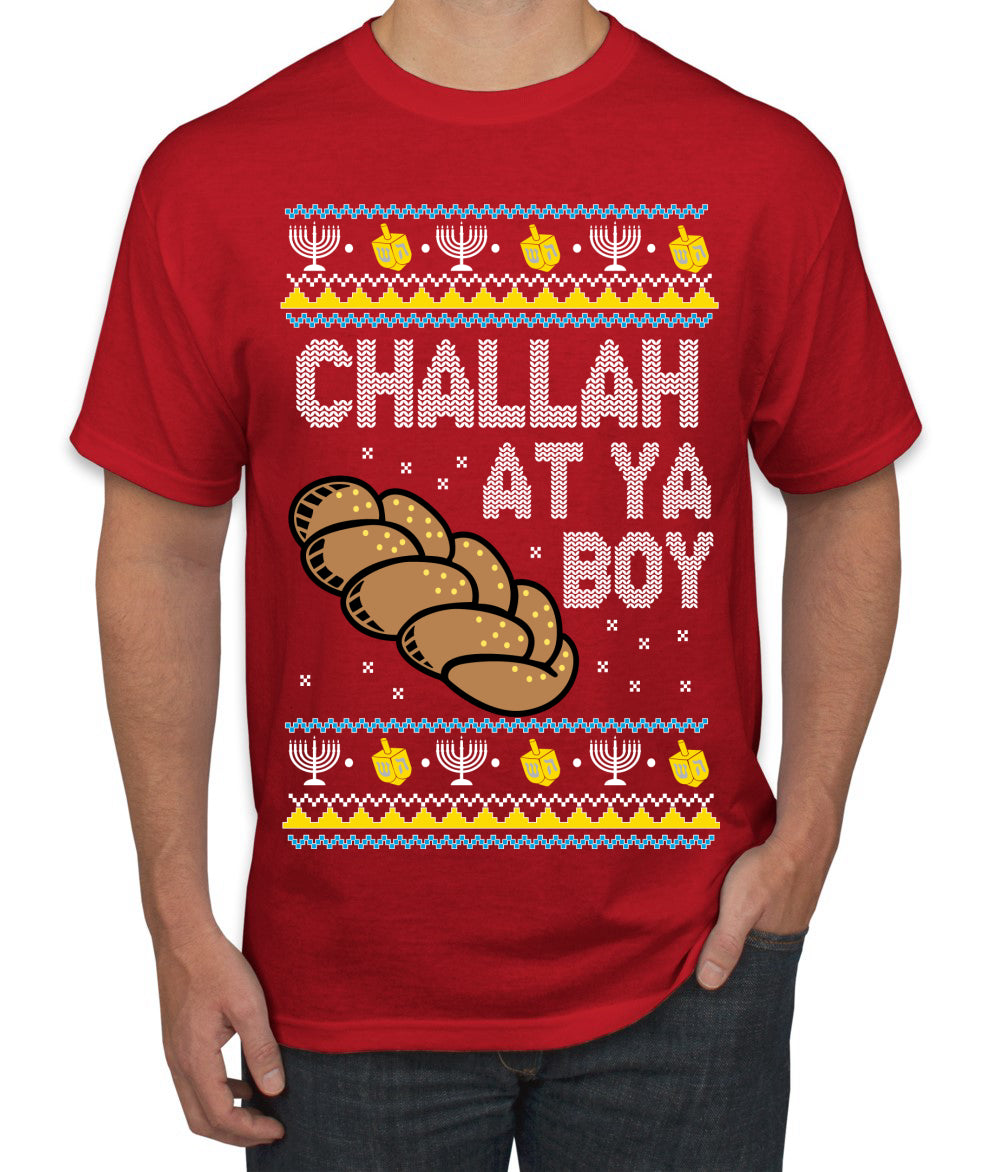 Challah At Ya Boy, Hanukkah Christmas Gifts, Funny Xmas Gift Idea, Ugly Christmas  Men's T-Shirt