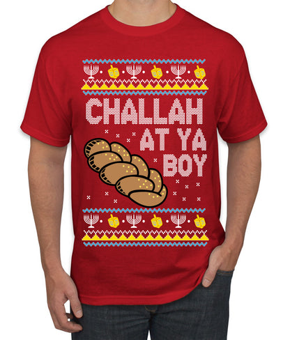 Challah At Ya Boy, Hanukkah Christmas Gifts, Funny Xmas Gift Idea, Ugly Christmas  Men's T-Shirt