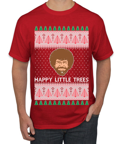 Bob Happy Little Trees Ross Painter, Christmas Gifts, Funny Xmas Gift Idea, Ugly Christmas  Men's T-Shirt