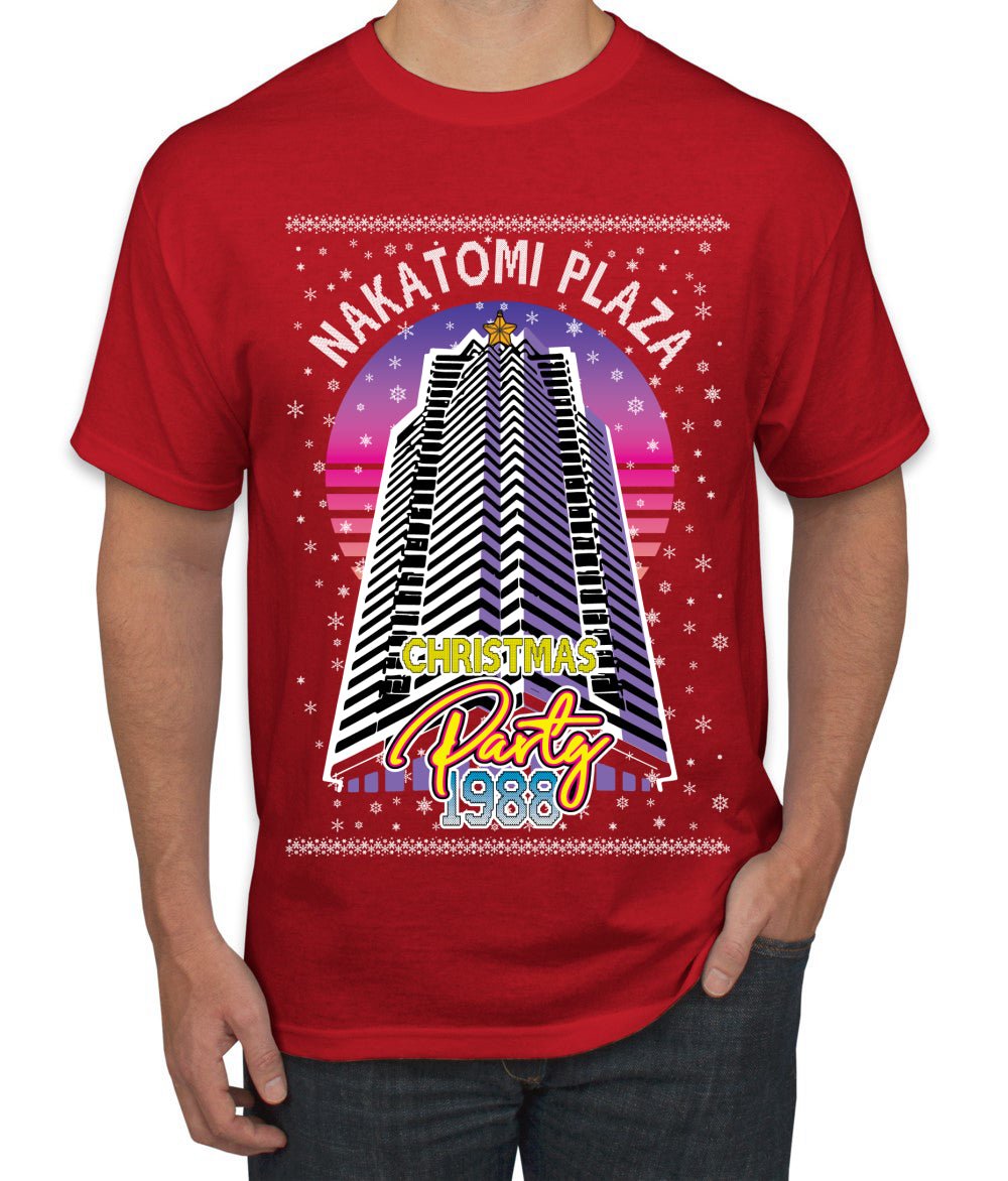 Retro Nakatomi Plaza 1988 Holiday Party, Xmas Movie, Christmas Gifts, Funny Xmas Gift Idea, Ugly Christmas  Men's T-Shirt