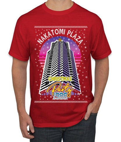 Retro Nakatomi Plaza 1988 Holiday Party, Xmas Movie, Christmas Gifts, Funny Xmas Gift Idea, Ugly Christmas  Men's T-Shirt