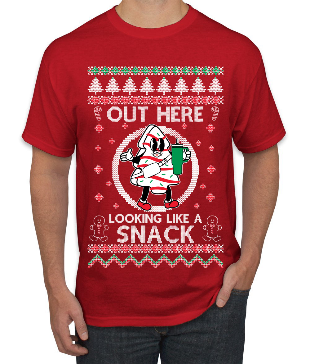 Out Here Looking Like A Snack Cookie, Funny Christmas, Christmas Gifts, Funny Xmas Gift Idea, Ugly Christmas  Men's T-Shirt