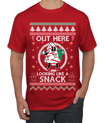 Out Here Looking Like A Snack Cookie, Funny Christmas, Christmas Gifts, Funny Xmas Gift Idea, Ugly Christmas  Men's T-Shirt