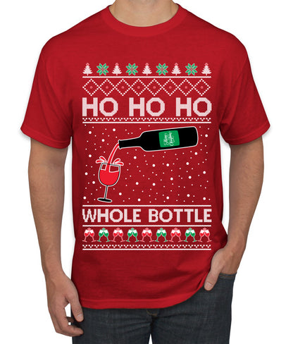 Ho Ho Ho Whole Bottle Wine Spirits, Christmas Gifts, Funny Xmas Gift Idea, Ugly Christmas  Men's T-Shirt