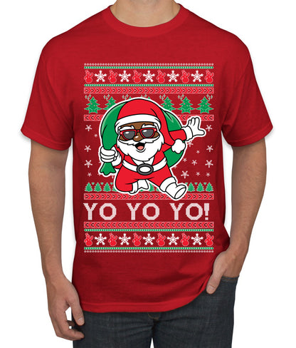 Yo Yo Yo Black Santa, Christmas Gifts, Funny Xmas Gift Idea, Ugly Christmas  Men's T-Shirt