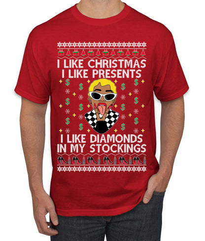 I Like Christmas, I like Presents Cardi, Christmas Gifts, Funny Xmas Gift Idea, Ugly Christmas Sweater Men's T-Shirt