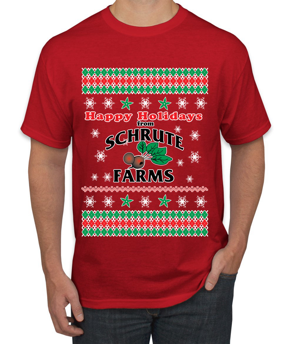 Happy Holidays from Schrute Farms Christmas, Christmas Gifts, Funny Xmas Gift Idea, Ugly Christmas Sweater Men's T-Shirt