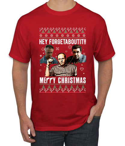 Hey Forgetabout Mery Christmas, Christmas Gifts, Funny Xmas Gift Idea, Ugly Christmas Sweater Men's T-Shirt