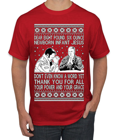 8 Pound 6 Ounce Baby Jesus Shake and Bake, Birthday Jesus,Christmas Gifts, Funny Xmas Gift Idea, Ugly Christmas Sweater Men's T-Shirt