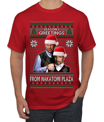 Nakatomi Plaza  Season's Greeting,  Christmas Gifts, Funny Xmas Gift Idea, Ugly Christmas Sweater Men's T-Shirt